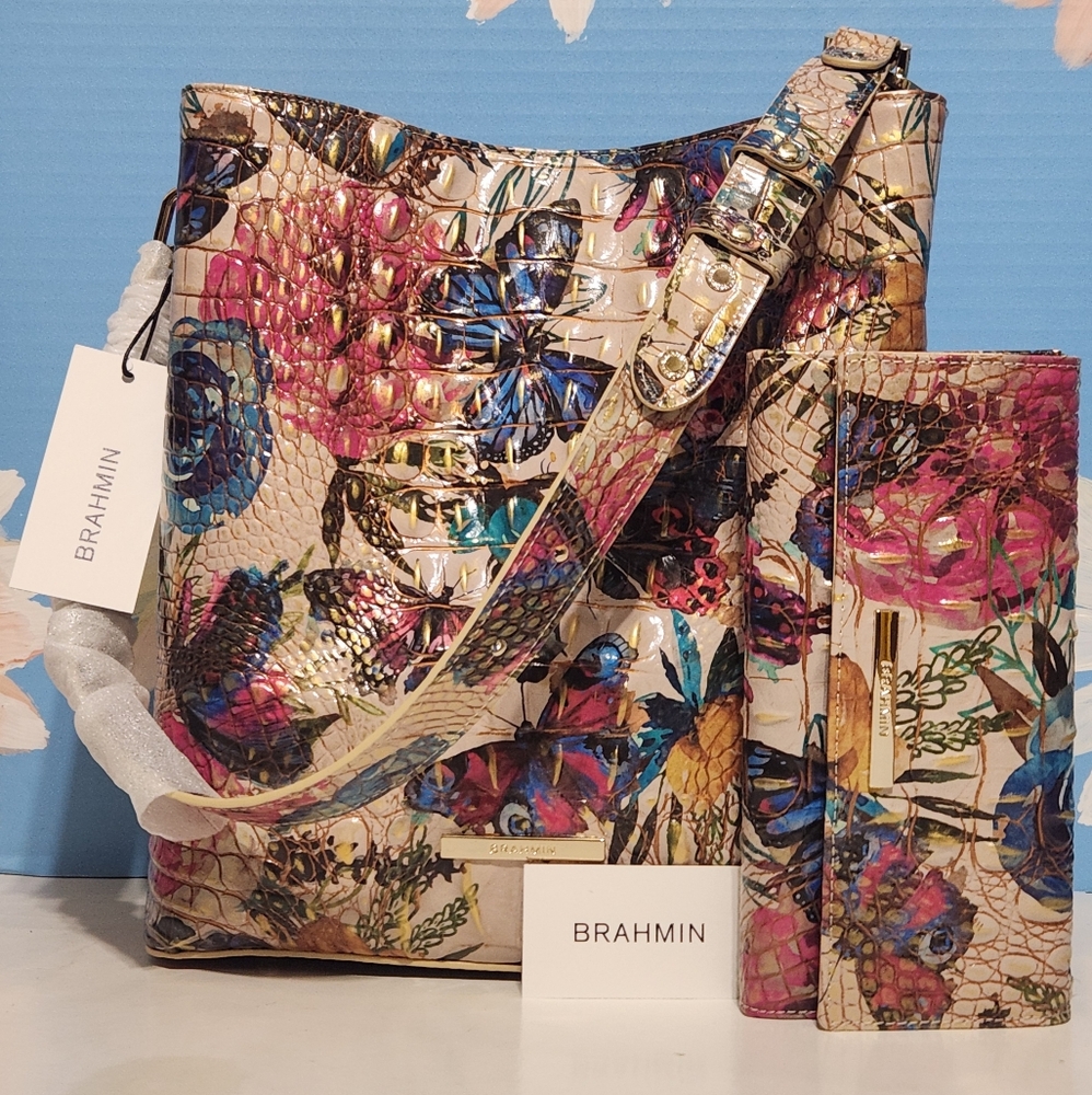 !! 2PCS !! Brahmin Bucket Bag & Cordelia Wallet